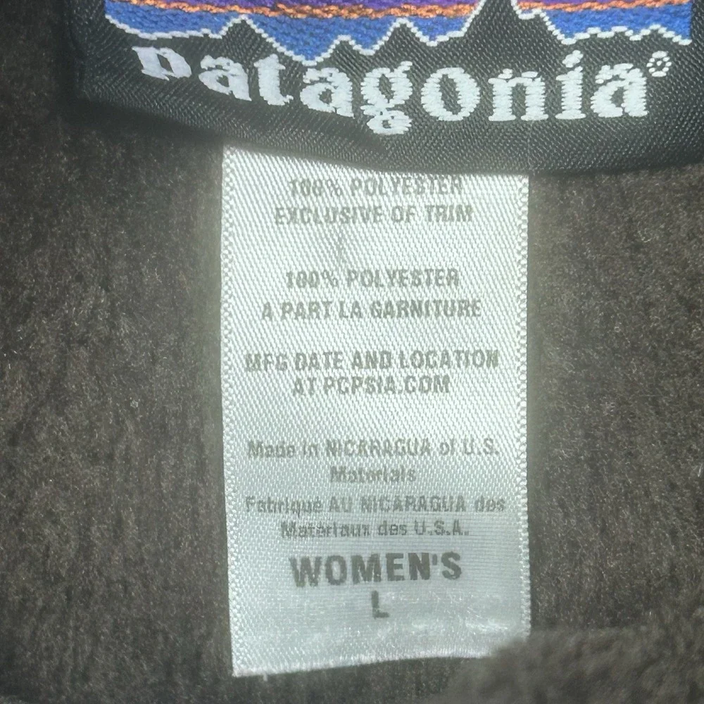 Patagonia Re-Tool Snap-T Pullover Women's L Brown Polartec Fleece Pocket Sweater